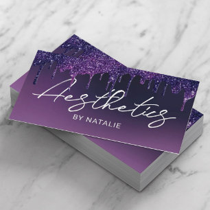 Skincare Spa Aesthetician Elegant Purple Aesthetic Business Card