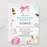 Skincare spa theme invitation