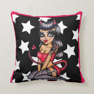 Skinderella's Devil Doll throw pillow