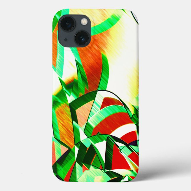 Skinned green bands simulating movement or drizzle Case-Mate iPhone case (Back)