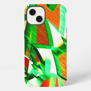Skinned green bands simulating movement or drizzle iPhone 13 case
