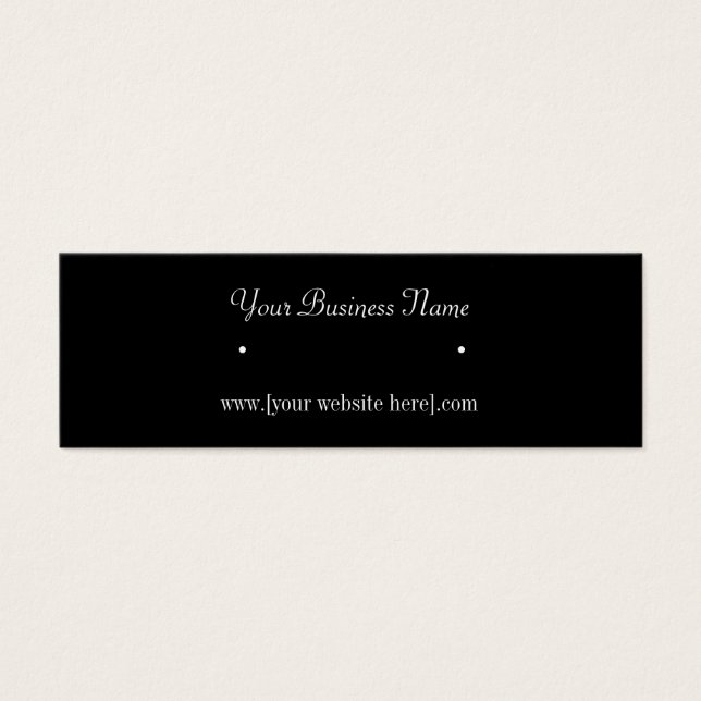 Skinny Black Earring Business Cards (Front)
