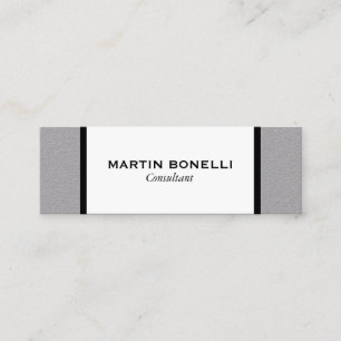 Skinny Black White Grey Minimalist Modern Mini Business Card