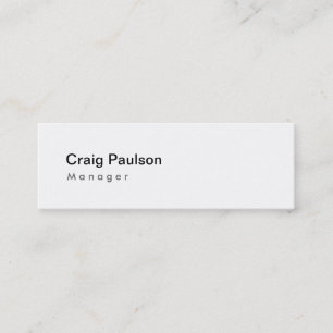 Skinny Black White Manager Business Card