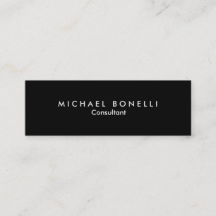 Skinny Black White Minimalist Business Card