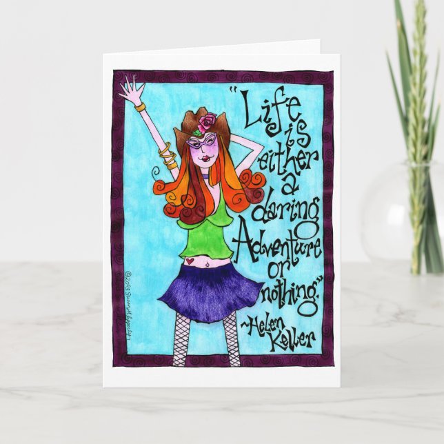 Skinny Cowgirl Inspirational Illustration Card (Front)