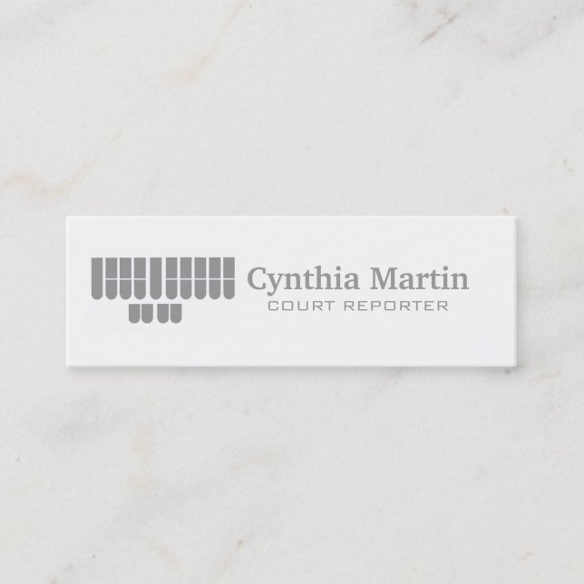Skinny custom court reporter business cards (Front)