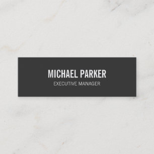 Skinny Grey Bold Text Stylish Professional Modern Mini Business Card