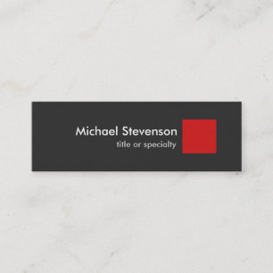 Skinny Grey Red Modern Unique Stylish Mini Business Card