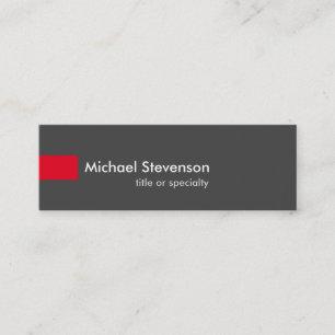 Skinny Grey Red Unique Consultant Business Card