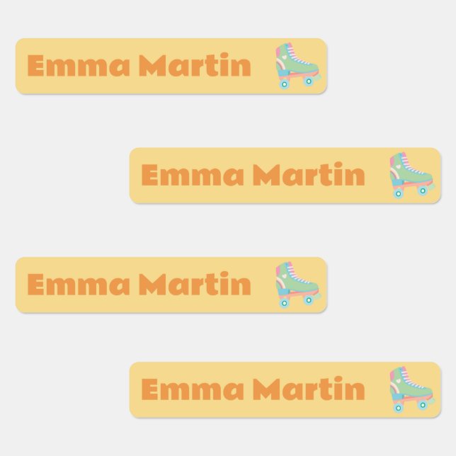 Skinny labels for pens - Roller Disco Yellow (Group)