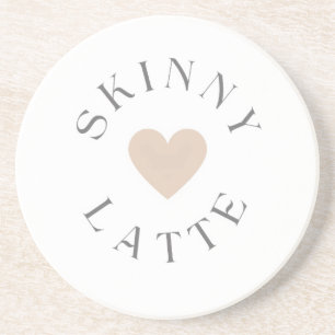 Skinny Latte Neutral Heart, Coffee Lover Gift Idea Coaster