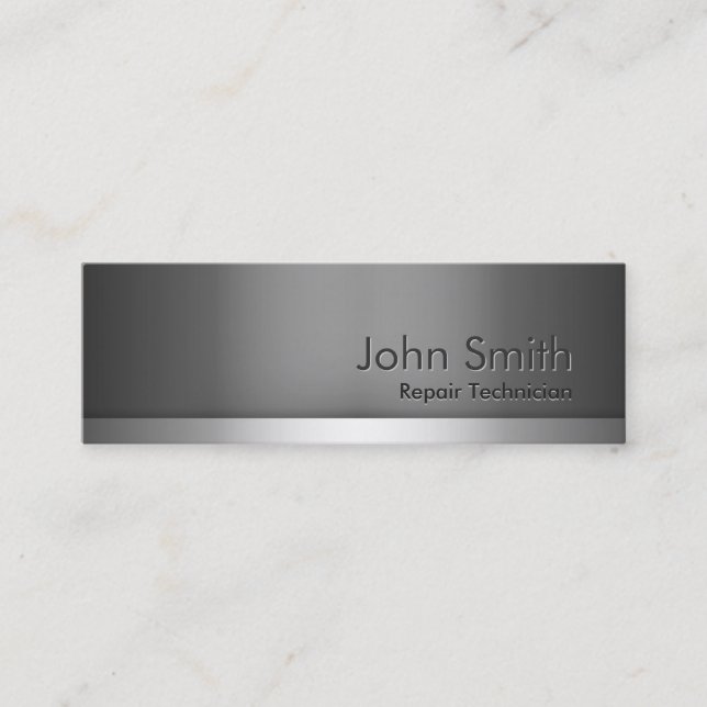 Skinny Metal Computer Repair Business Card (Front)