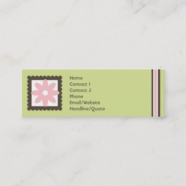 Skinny Mini Daisy Stripes Calling / Mummy Card (Front)