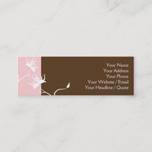 Skinny Mini Modern Chocolate Calling Card (Front)