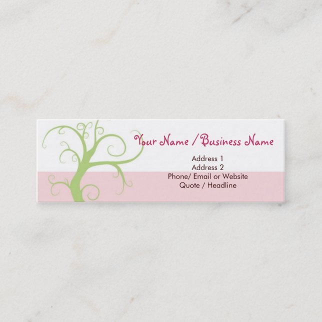 Skinny Mini Modern Tree Calling / Business Card (Front)