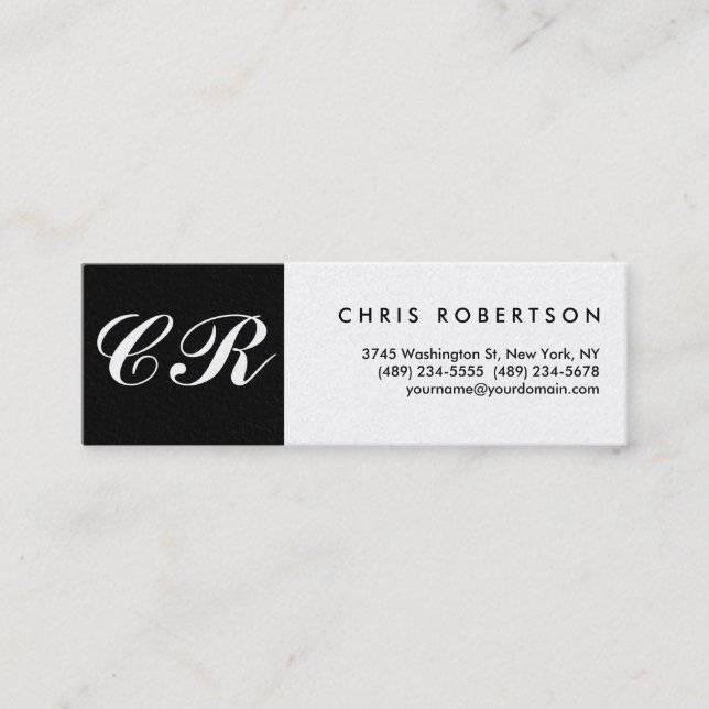 Skinny Monogram Charming Stripe Business Card (Front)