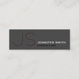 Skinny Monogram Consultant Dark Grey Business Card