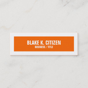 Skinny Orange and White Big Border business card