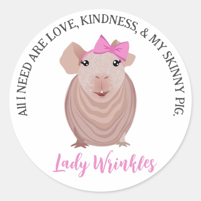 Skinny Pig Customisable Sticker (Front)