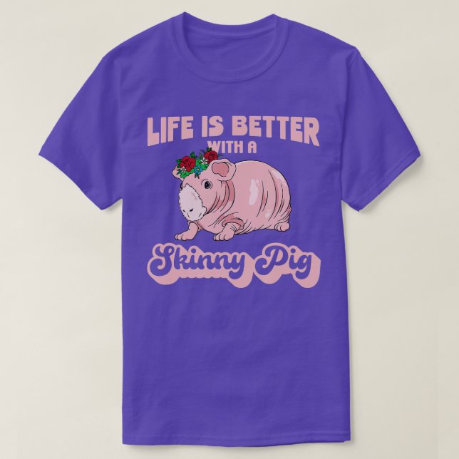 Skinny Pig Lover Gifts Cavy Pet Rodent Guinea Pig  T-Shirt (Design Front)