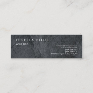 Skinny Plain Grey Texture Professional Modern Mini Business Card