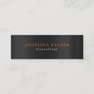 Skinny Plain Modern Grey Background Original Mini Business Card