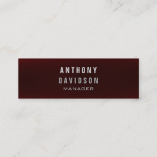 Skinny Professional Dark Red Manager Business Card
