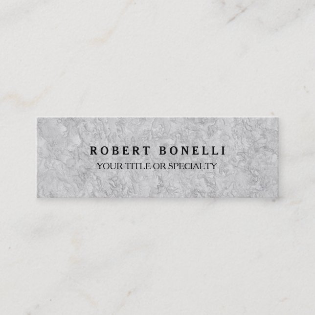 Skinny Professional Unique Grey Wall Mini Business Card (Front)