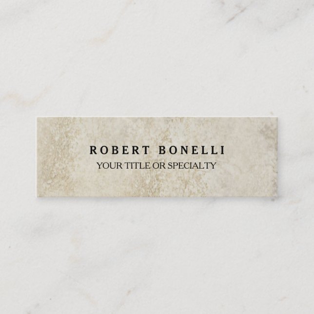 Skinny Professional Unique Stone Wall Mini Business Card (Front)