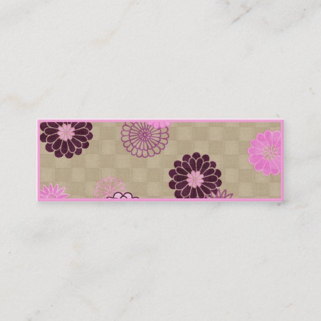 Skinny Profile Card - pink and brown (Front)