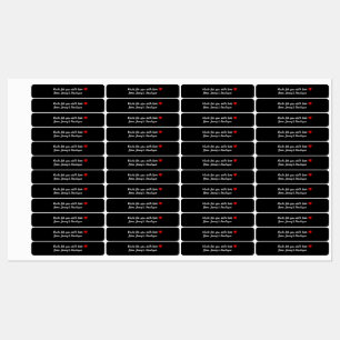 Skinny rectangle iron-on black labels