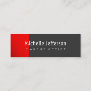 Skinny Red Dark Grey Trendy Business Card