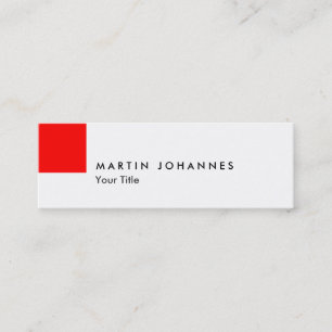 Skinny red white professional business card