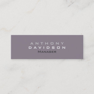 Skinny Rocket Metallic Grey Monogram Business Card