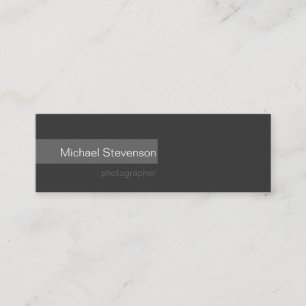 Skinny Simple Plain Grey Photography Business Card