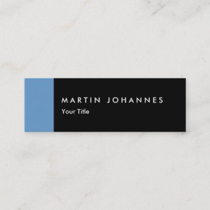 Skinny slim black blue professional business card