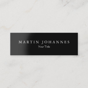 Skinny slim black grey professional business card