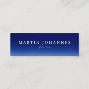 Skinny slim blue professional business card