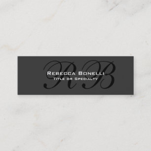 Skinny Slim Grey Black Monogram Business Card