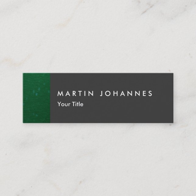 Skinny slim grey green professional business card (Front)