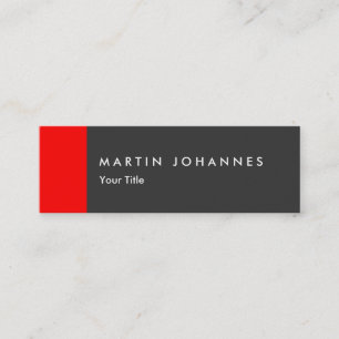 Skinny slim grey red professional business card
