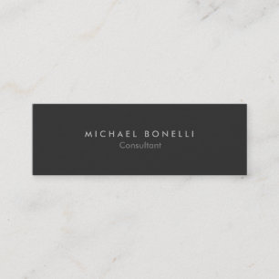 Skinny Slim Plain Grey Minimalist Business Card