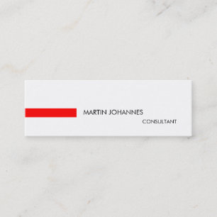 Skinny Slim Stylish Red Black White Business Card