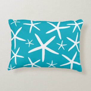 Skinny Starfish   Caribbean Blue Decorative Cushion