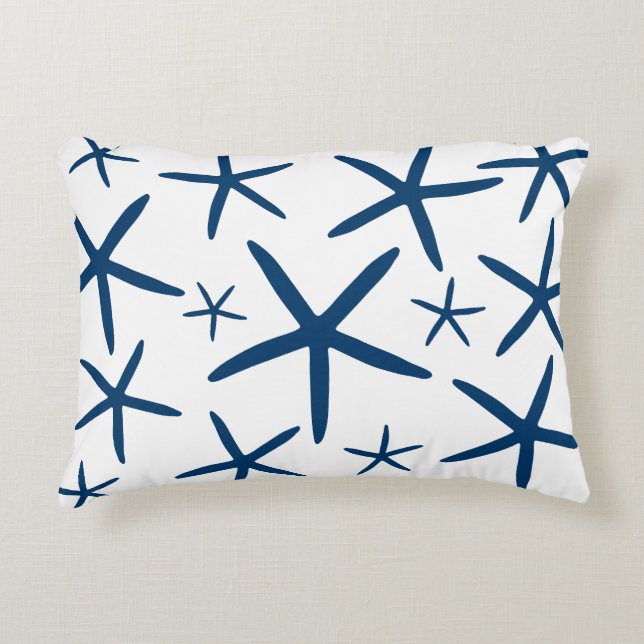 Skinny Starfish | Navy Blue Decorative Cushion (Front)