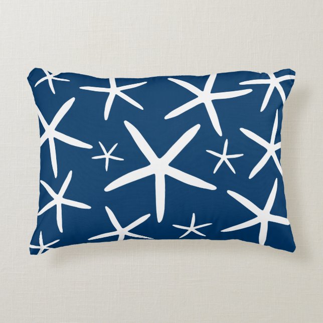 Skinny Starfish | Navy Blue Decorative Cushion (Front)
