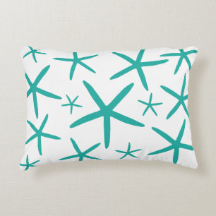 Skinny Starfish   Teal Decorative Cushion
