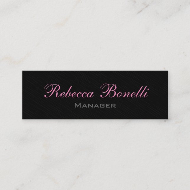Skinny Style Pink Grey Black Manager Business Card (Front)