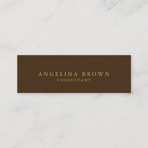 Skinny Stylish Brown Gold Professional Trendy Mini Business Card